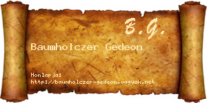 Baumholczer Gedeon névjegykártya